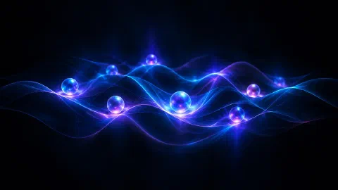 Glowing particles riding on interfering quantum waves