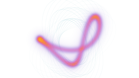 Abstract trace of a quantum wavepacket orbiting in a rotating trap